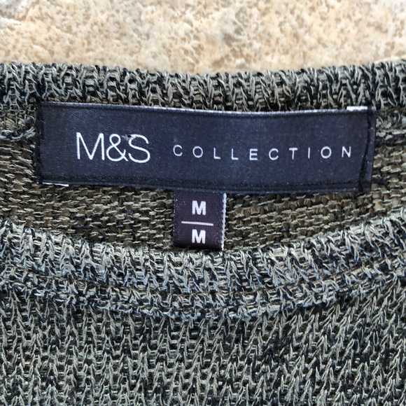 3/$25 - M&S Collection khaki green/black top - Picture 3 of 12